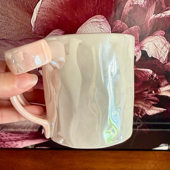 New Pink Bow 🎀 Iridescent Textured Ceramic Coffee Tea Mug Cup 12oz w/ Box - Picture 2 of 6